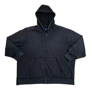 Basic Editions 2XL Men’s Fleece Lined Hoodie Zip Black Workwear Heavyweight